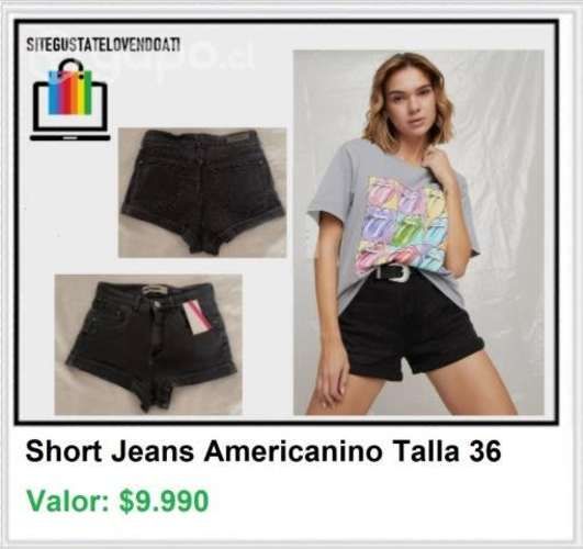 Short Jeans Negro Americanino