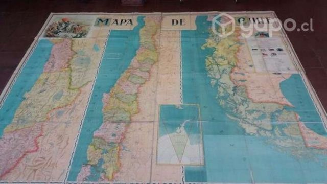 Antiguo mapa de Chile de colección