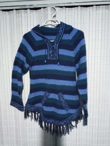 Chaleco azul lana alpaca talla XS usada
