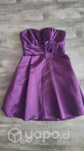 Vestido strapless morado