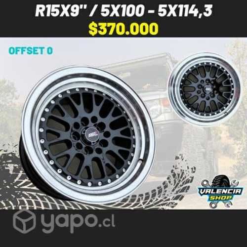 Llantas aro 15x9" / 5x100 - 5x114,3