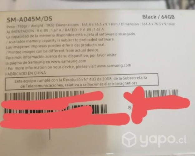 Samsung galaxy a04 64gb. sellado