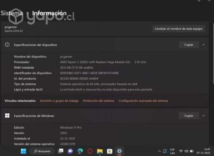 Notebook Acer A314, Ryzen 5 , 16gb Ram
