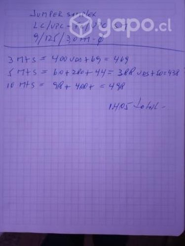 Jumper lc/ fc simplex 15 mts 3.0