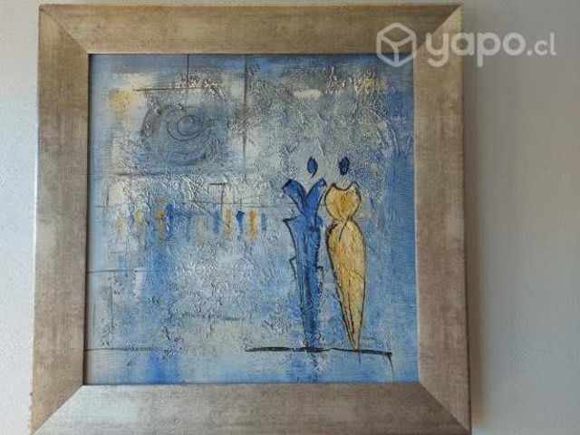 Cuadro azul 2 señoras caminado