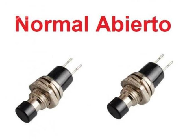 Pulsador Contacto Normal Abierto. Color Negro. ( P