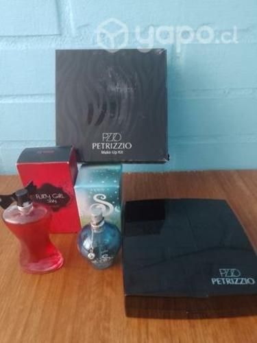 Dos perfumes Avon y un set maquillaje petrizzio