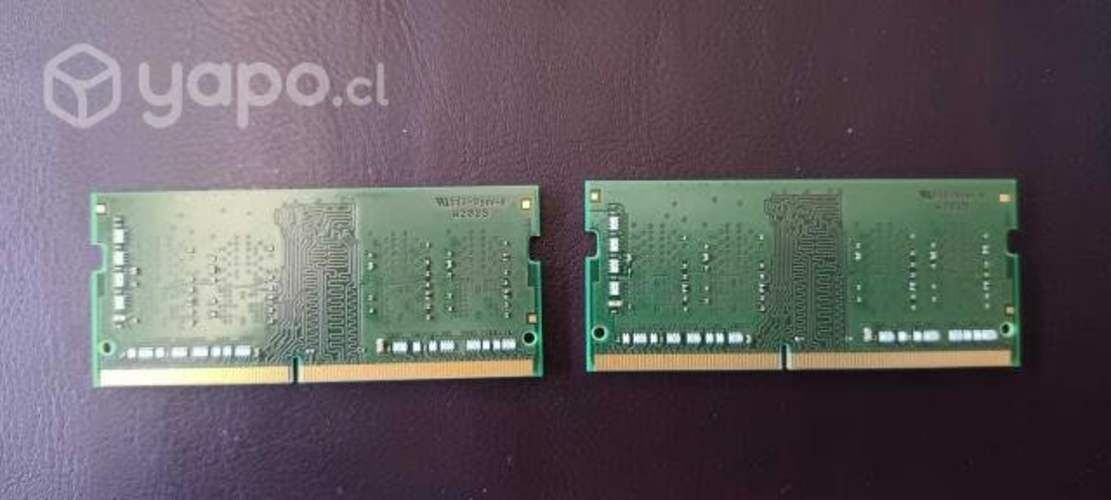 Par de Memorias RAM Kingston 4GB c/u para Notebook