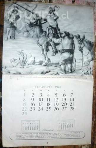 Calendario Quijote de la Mancha 1948