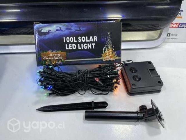 Luces led navidad con panel solar
