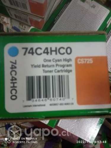 Toner Lexmark 74c4hcO colores originales de alta
