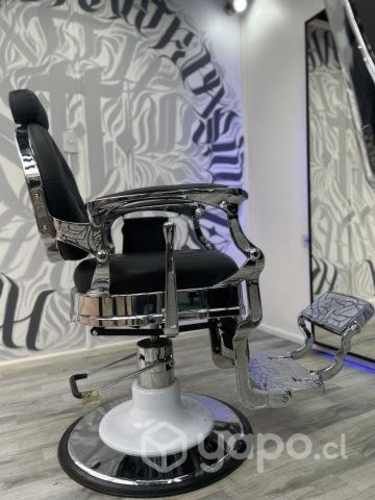 Sillón de barbería VINTAGE BLACK SILVER