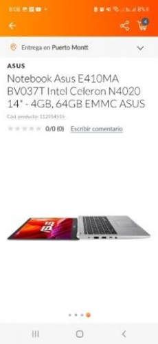Notebook Asus celeron