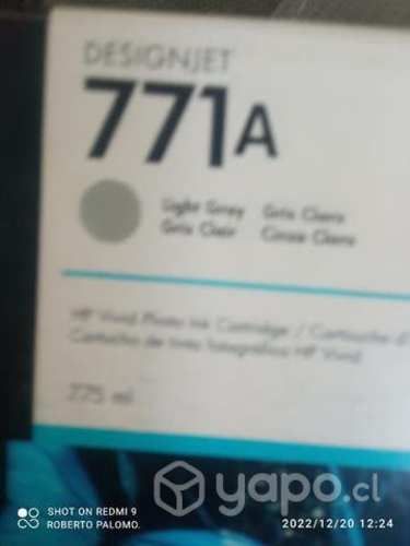 Tinta HP 771a light gray original de 775ml