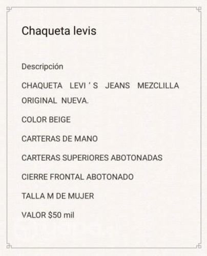 Chaqueta Mujer Levi's mezclilla beige