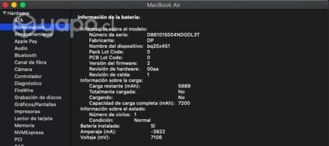 MacBook Air 13 pulgadas, Intel core i7