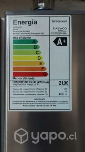 Nevera 190 de alto Daewoo