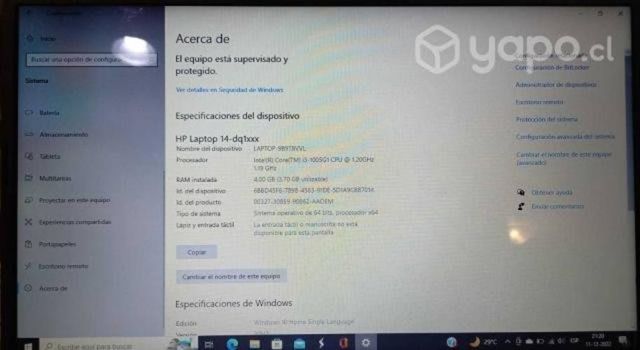 HP Notebook Intel i3