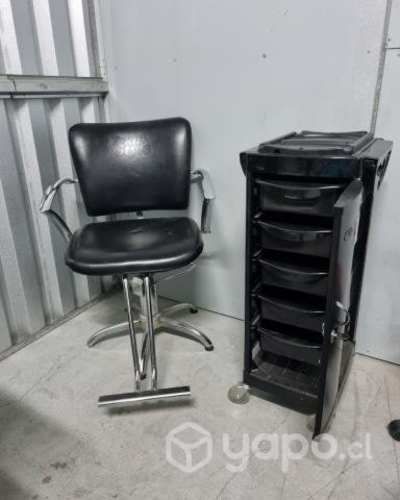 Sillon de Peluqueria y Carro ayudante Pichara