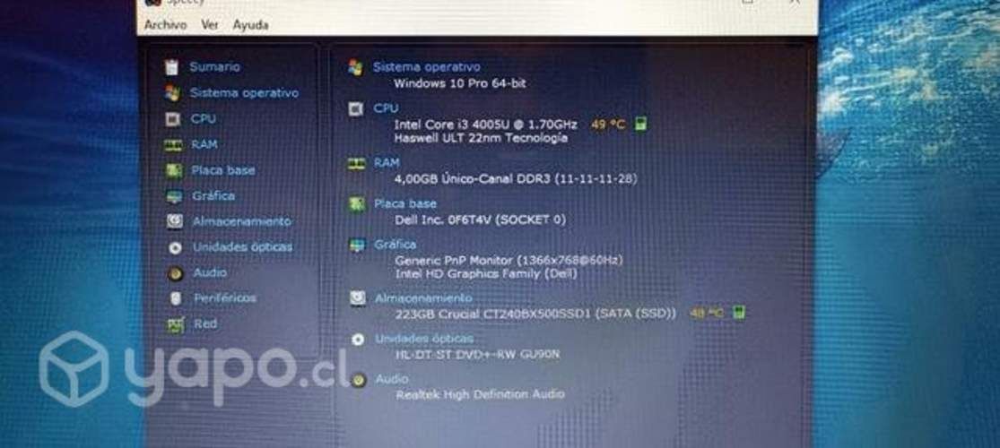 Notebook Dell i3 usado