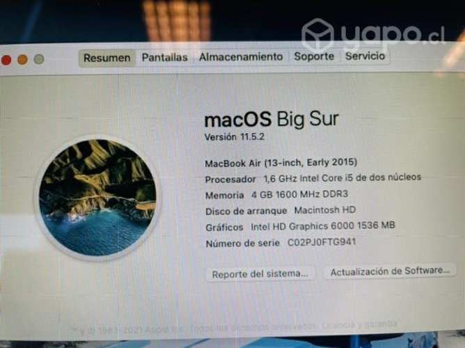 Macbook air 13 IMPECABLE