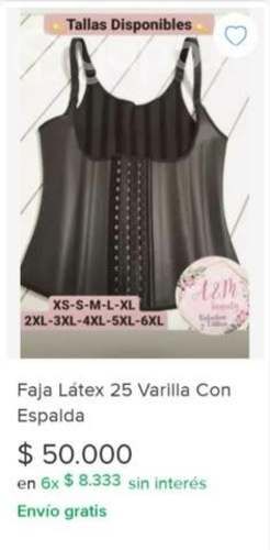 Faja latex 24 varillas con con espalda