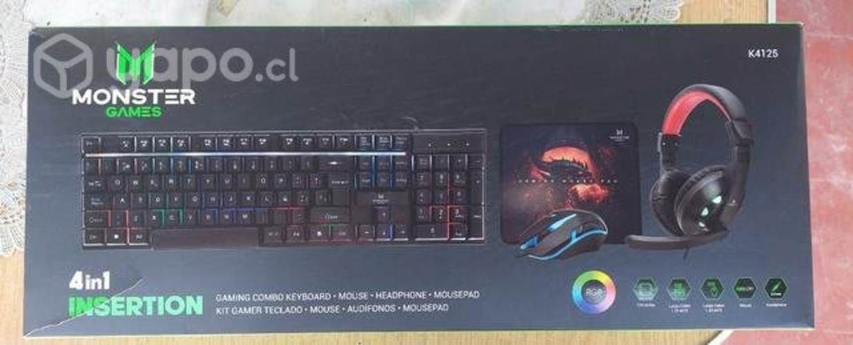 Pack gamer abierto solo para revisar, jamas usado