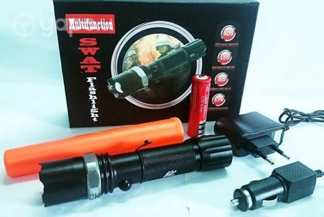 Linterna Tactica Swat Led Cree 800Lm + Cono Fluor