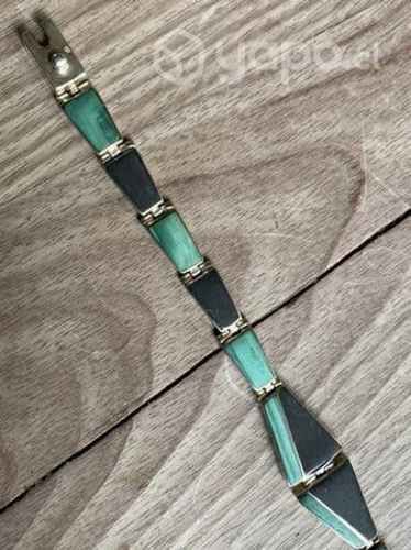 Pulsera de Plata, Malaquita, Obsidiana Providencia
