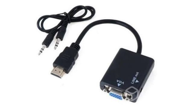 Conversor Adaptador HDMI A VGA Macho Con Audio