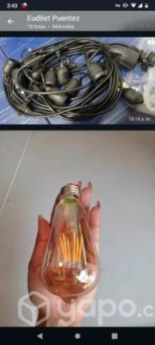 Guirnalda Impermeable 10 Metros E27 + 10 Ampolleta