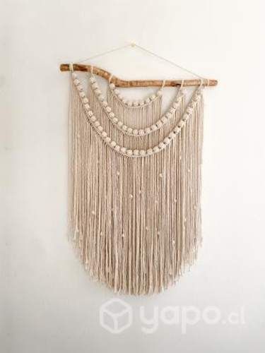 Mural bolitas en macramé