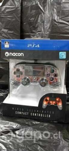 Ps4 control nacom tranparente con cable