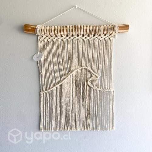Mural de ola en macramé