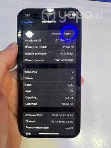 IPHONE 12 de 128gb