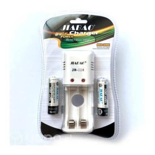 Cargador de pilas con 2 pilas aa 700mah jiabao