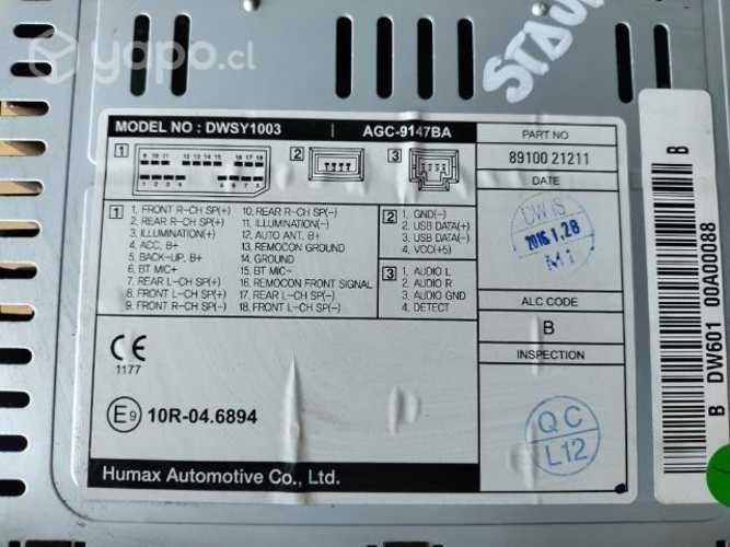 Radio Ssangyong Stavic 2014-2017