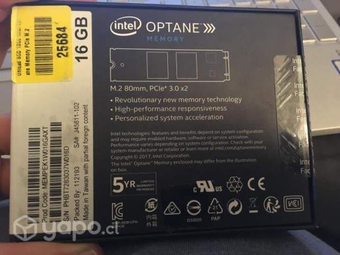Memoria Intel Optane 16GB M.2 PCIe* 3.0