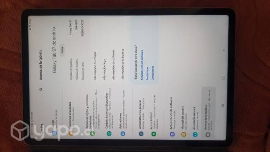 Tablet samsung S7 T870