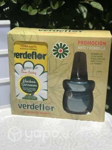 Yerba mate verde flor + Matero zaino