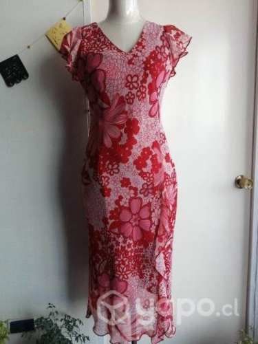 Vestido flores rojas
