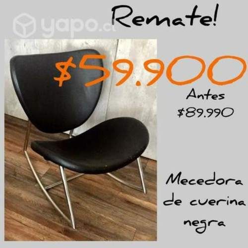 Mecedora Negra de Cuerina