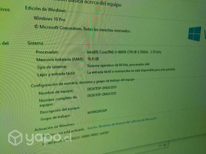 Pc gamer/i5 9600K/amd Radeon 5700 xt 8 gb/225gb SS