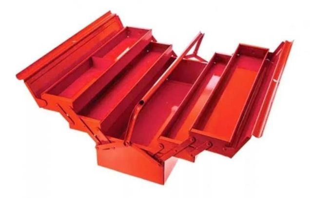 Caja herramienta articulada metalica roja - gs op