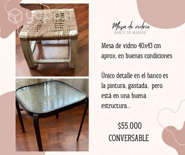 Mesa de vidrio + banca