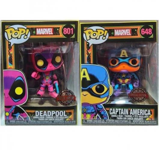 PACK de 02 Funkos Pop MARVEL Blacklight