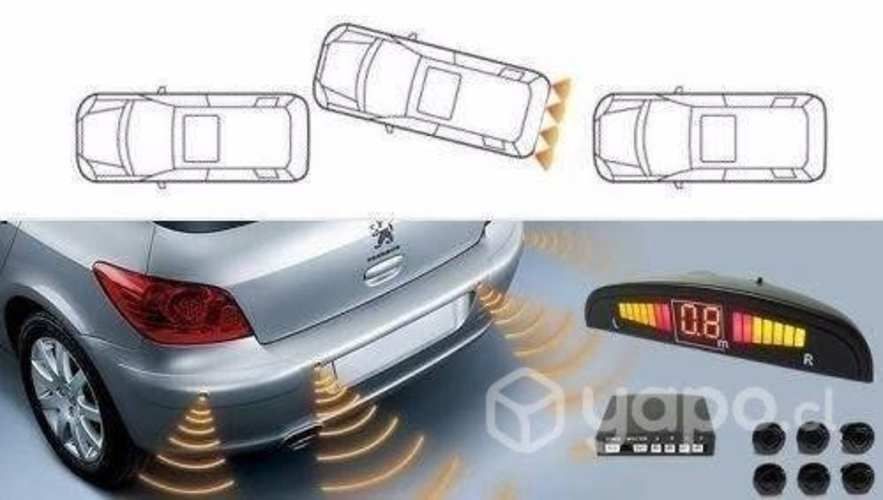Sensor De Retroceso Auto 4 Puntos Led Audio
