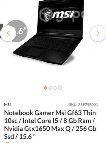 Msi gf63 gamer [nuevo]