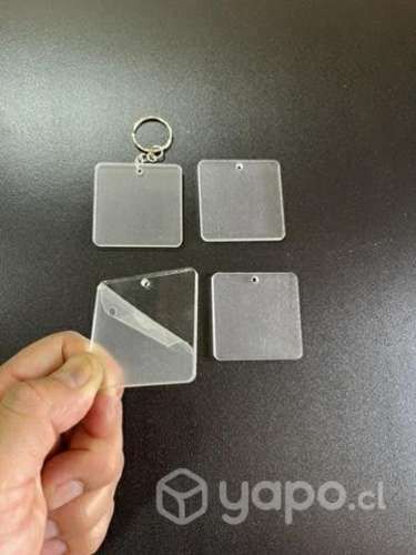 Llaveros de acrílico transparente pack 25 unidades