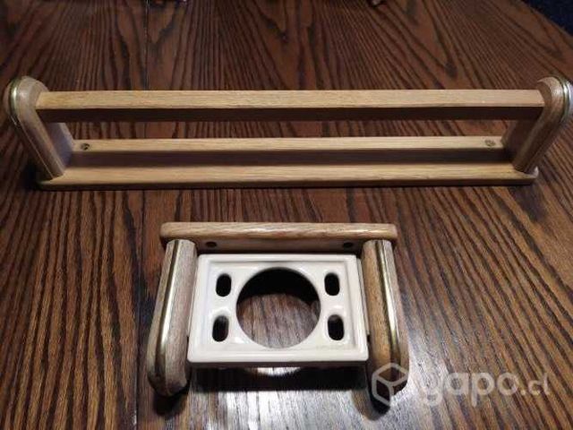 Accesorios baño; colgador toalla y porta vaso/cepi